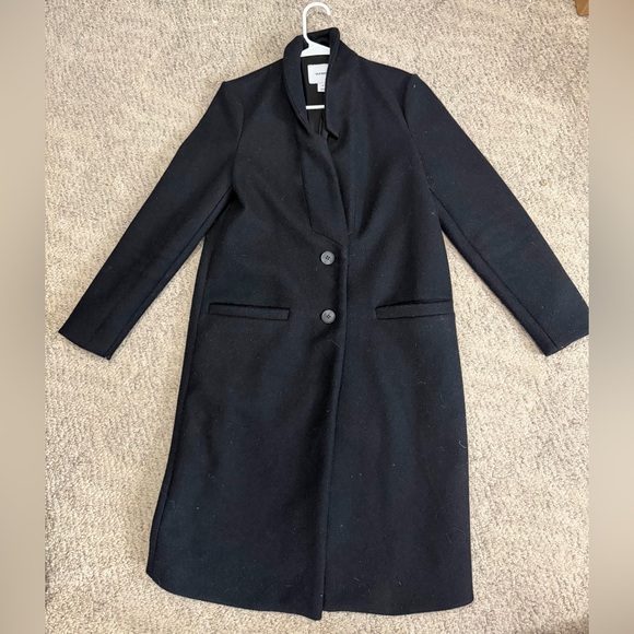 Old Navy Jackets & Blazers - Old Navy Black Trench Coat XS Classic Long Minimal Jacket